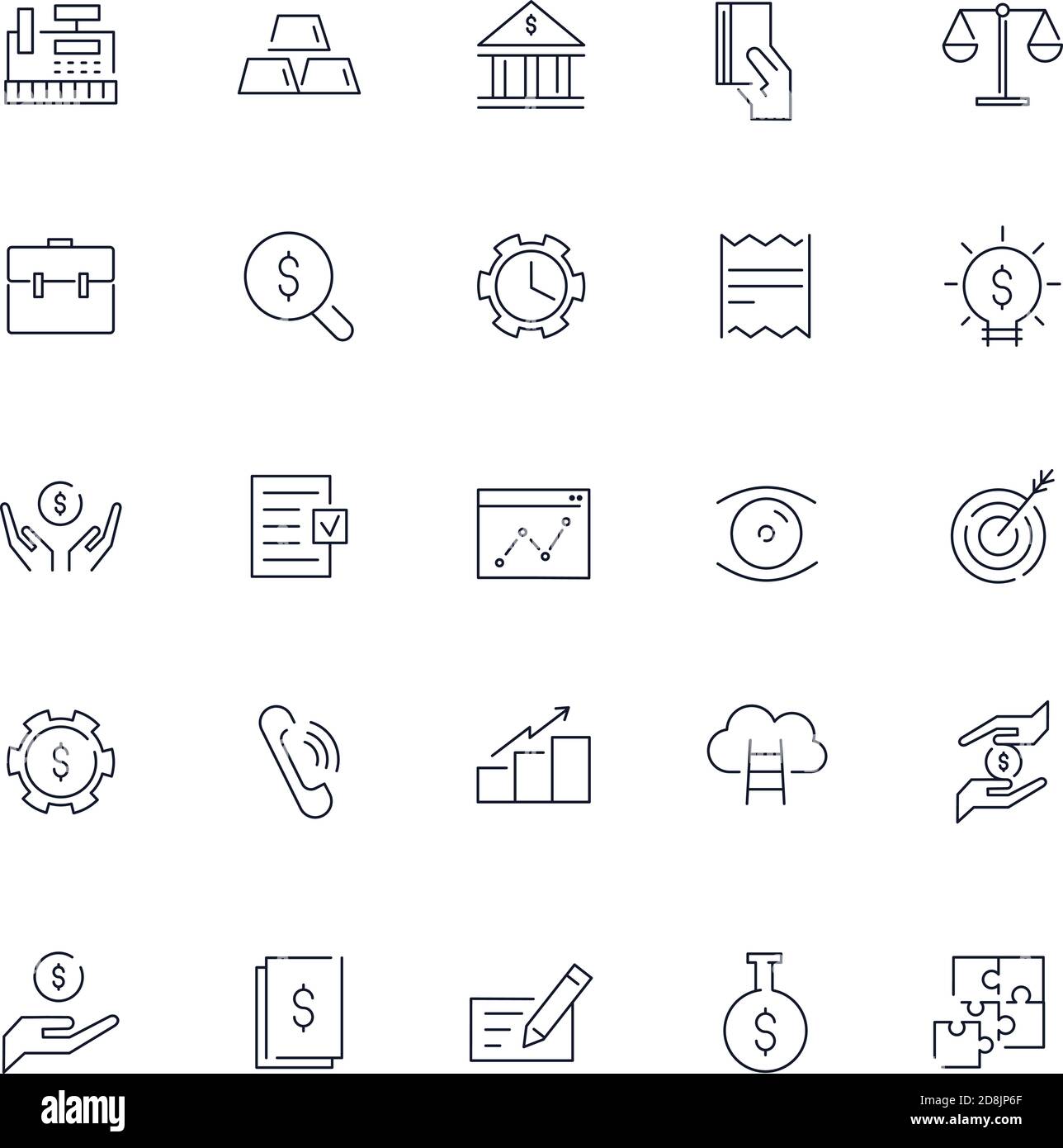 Line icons set. Finance pack. Vector Batch Stock Vector Image & Art - Alamy