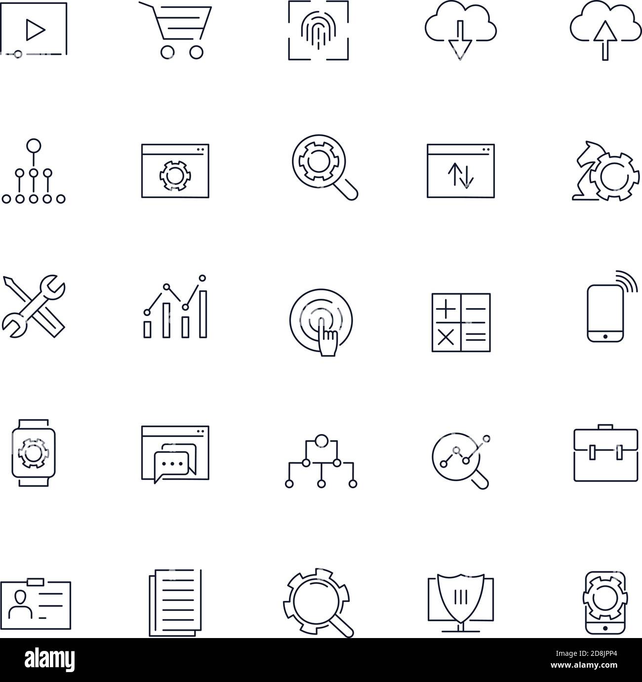 Line icons set. SEO pack. Vector illustration Stock Vector Image & Art ...