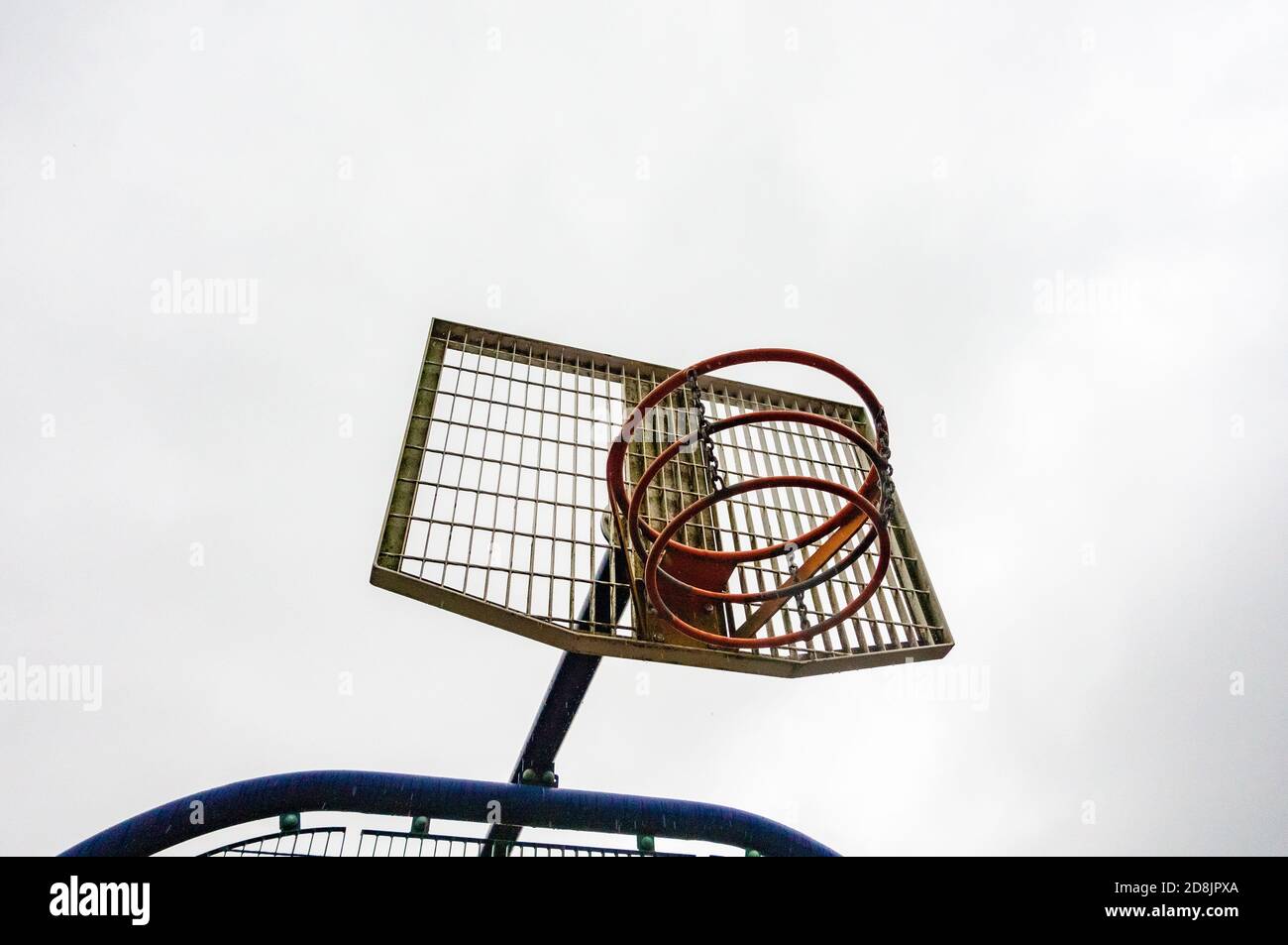 Basket ball net in a public basketball court Stock Photo