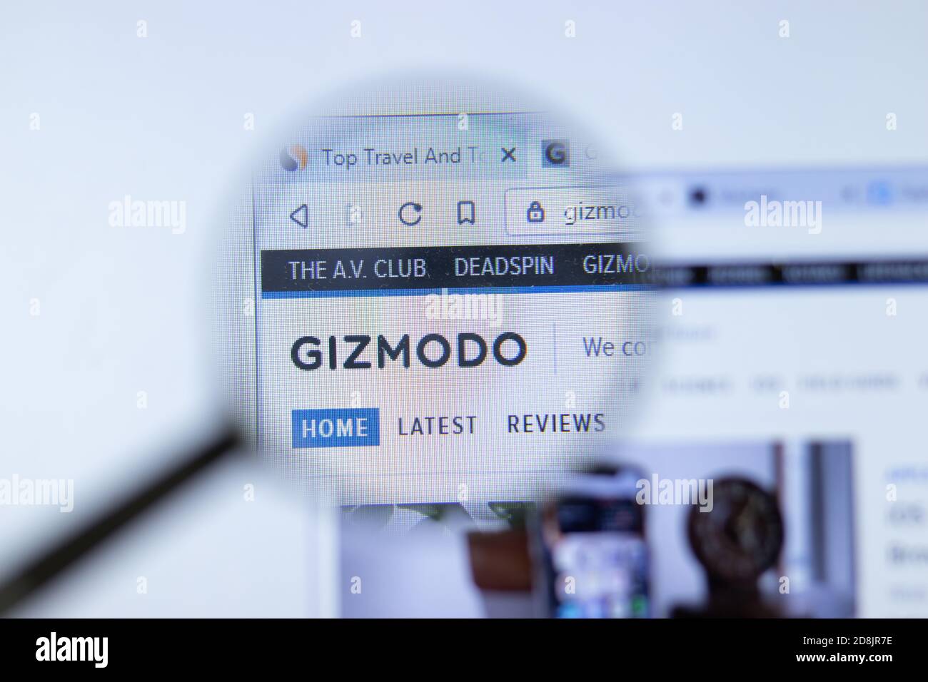 New York, USA - 26 October 2020: Gizmodo company website with logo close up, Illustrative Editorial Stock Photo