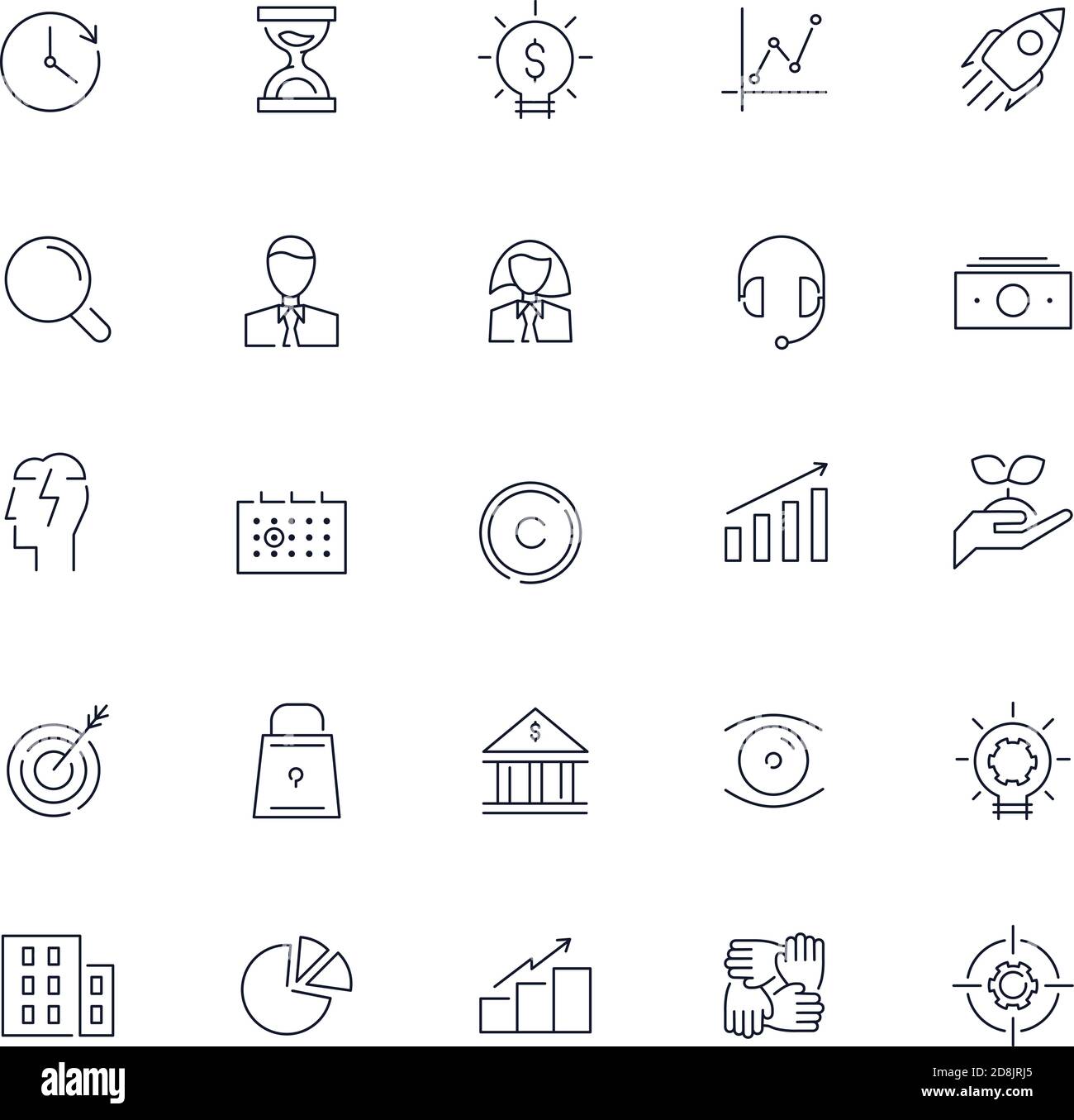 Line icons set. Business pack. Vector illustration Stock Vector Image ...