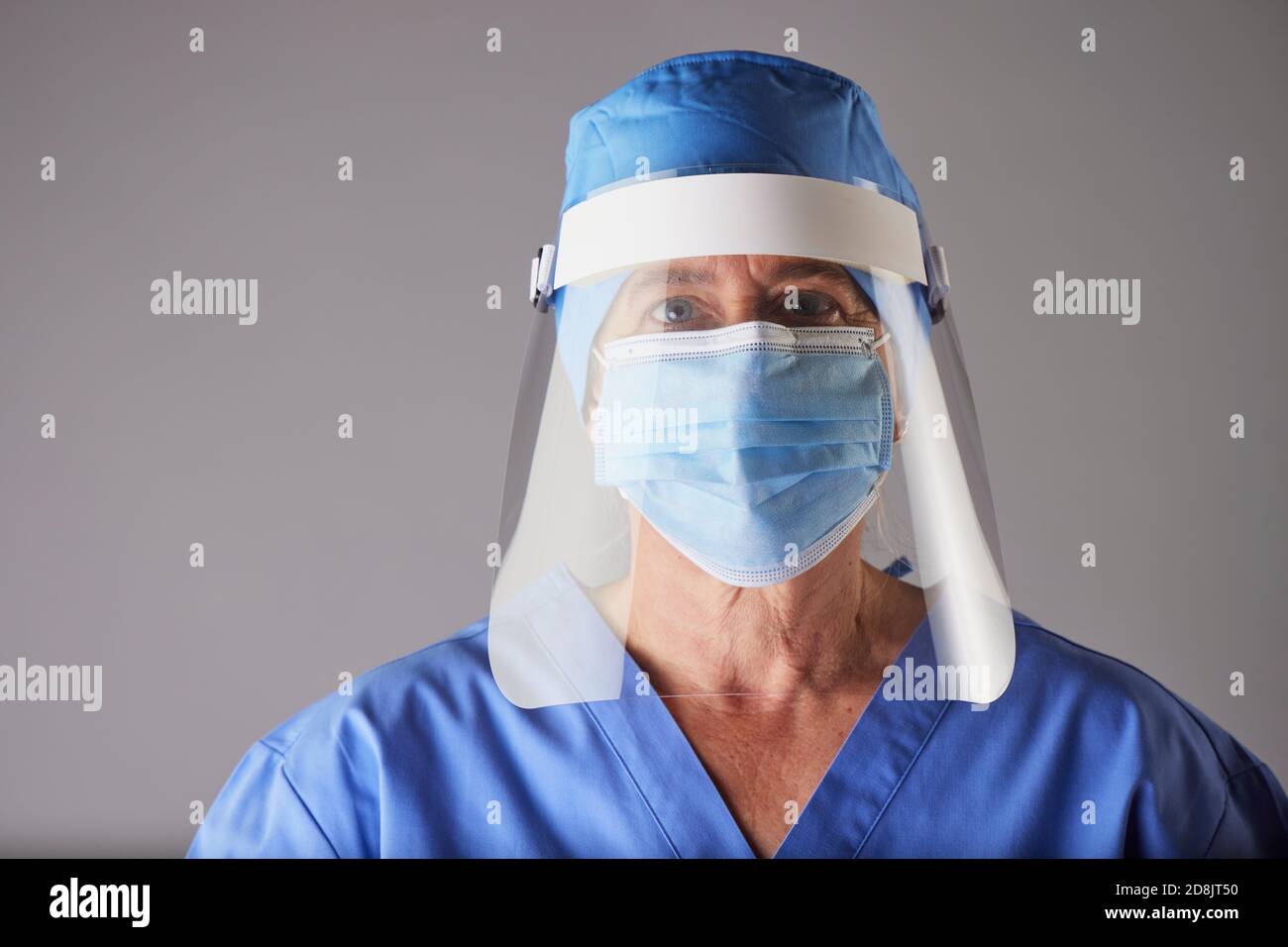 Nurse wearing mask, face shield and scrubs on Friday, Oct. 30, 2020, (Rick Osentoski Stock Photo