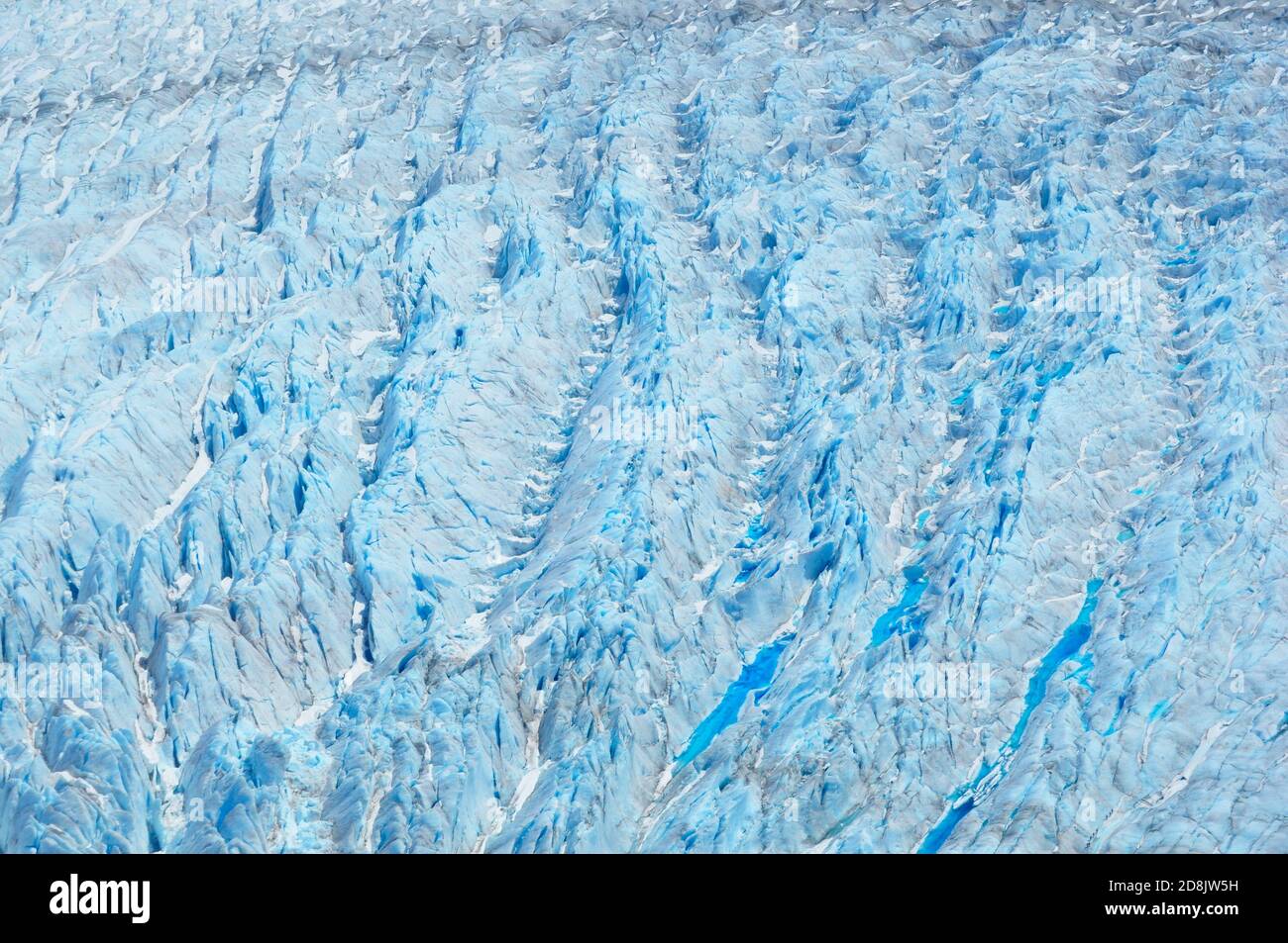 Surface of a glacier, aerial view, Mendenhall Glacier in Juneau Ice field, Juneau, Alaska Stock Photo