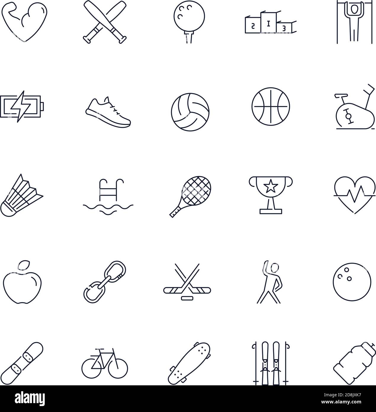 Line icons set. Sport pack. Vector illustration Stock Vector Image ...