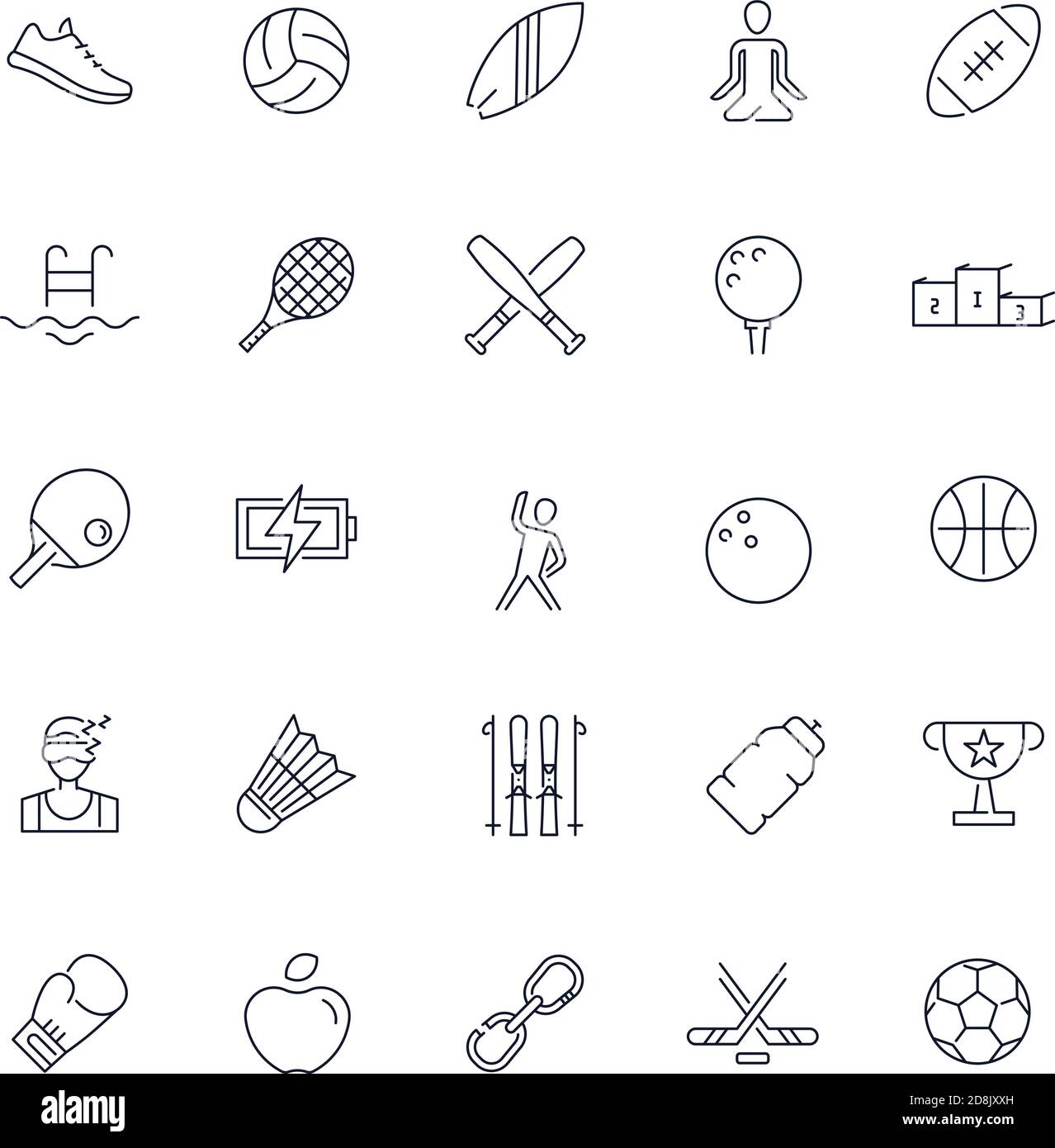 Line icons set. Sport pack. Vector illustration Stock Vector Image ...