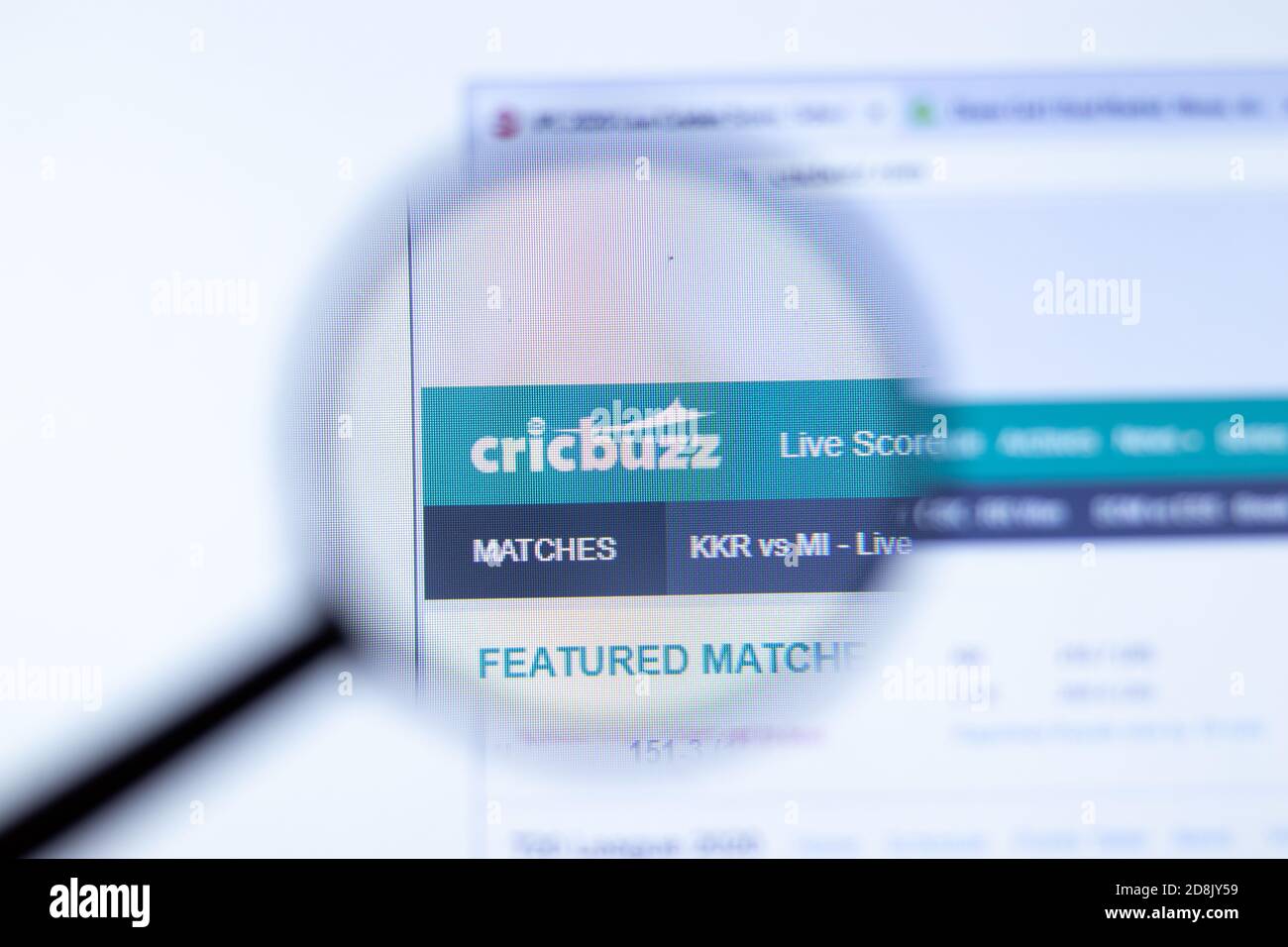 New York, USA - 29 September 2020 Cricbuzz cricbuzz company website with logo close up, Illustrative Editorial Stock Photo