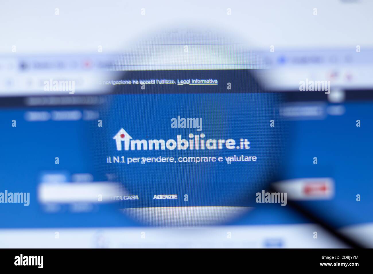 New York, USA - 29 September 2020: Immobiliare company website with logo close up, Illustrative Editorial Stock Photo
