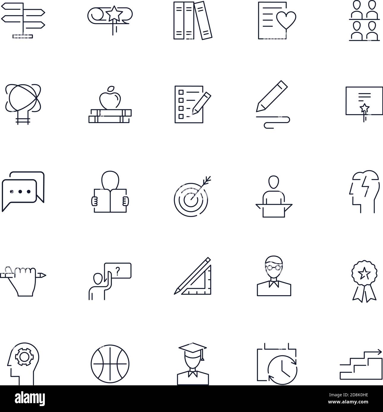 Line icons set. University pack. Vector batch Stock Vector Image & Art ...