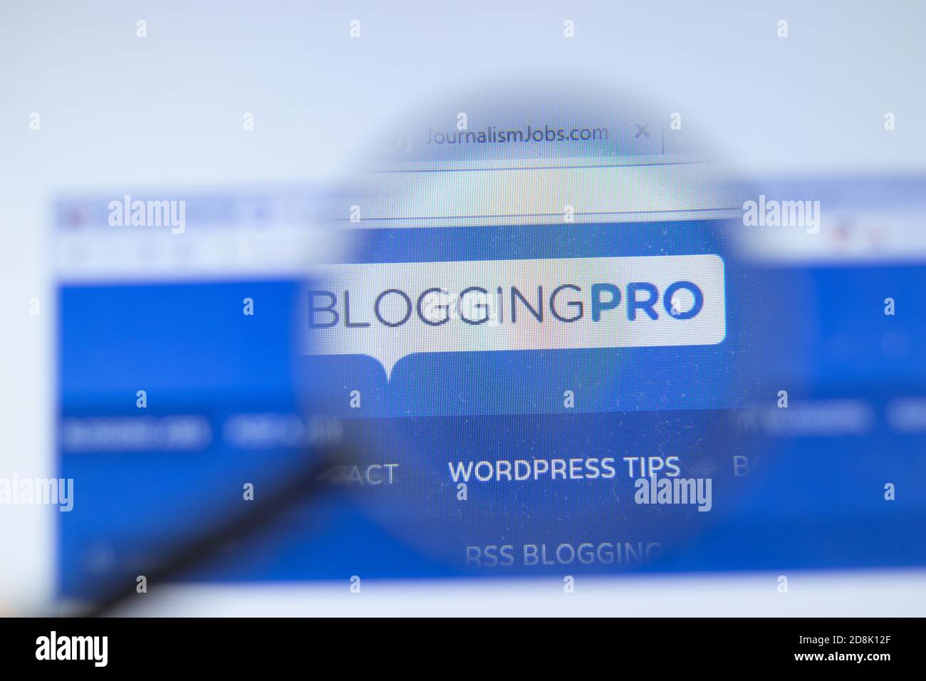 New York, USA - 26 October 2020: BloggingPro company website with logo close up, Illustrative Editorial Stock Photo