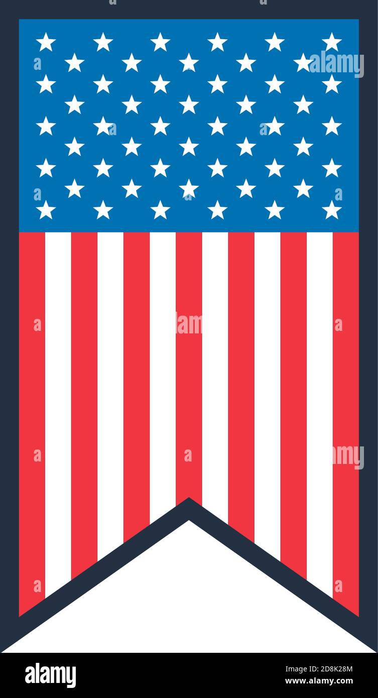 united states of america flag emblem in garland vector illustration ...