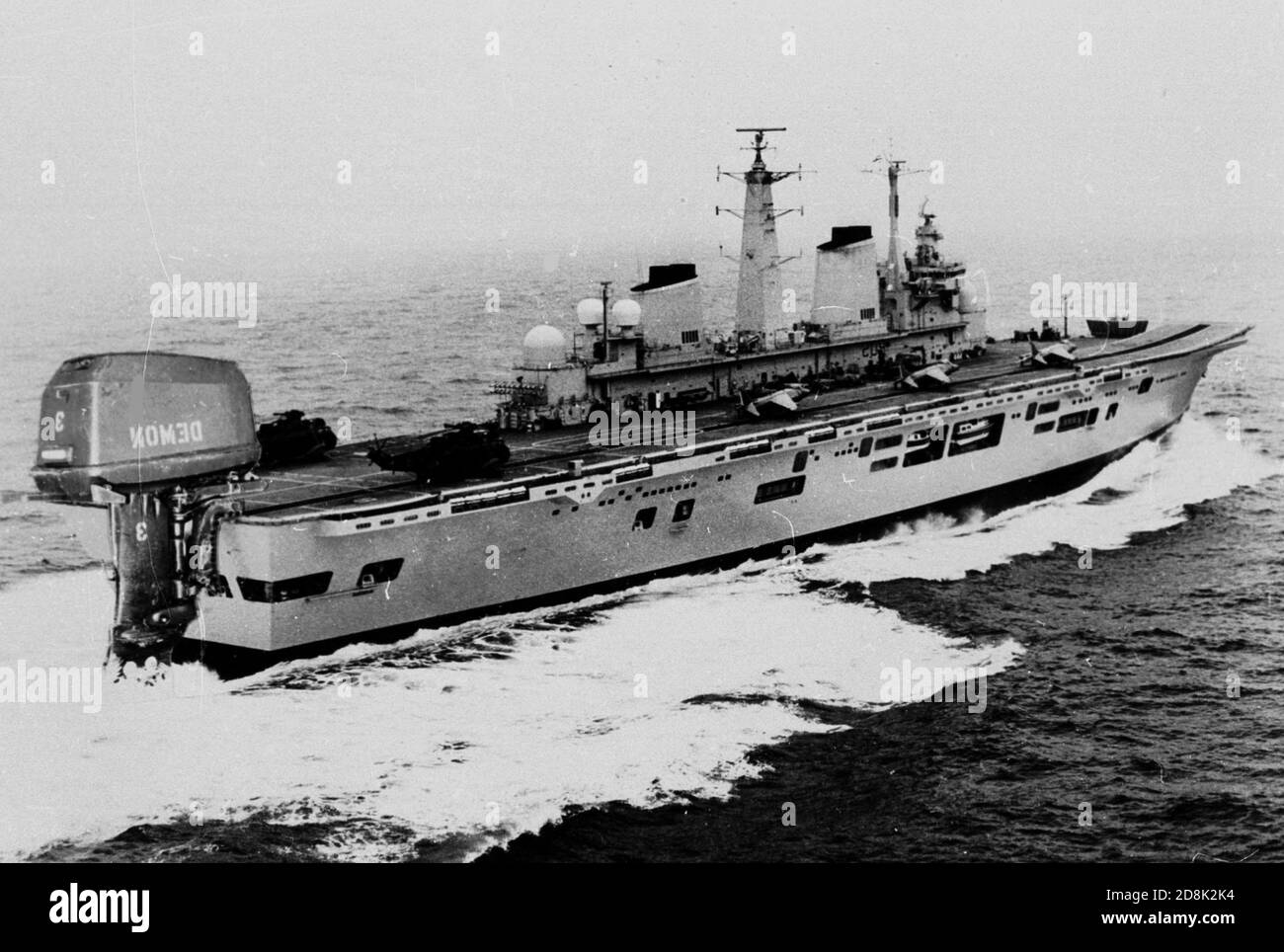 APRIL FOOL HMS INVINCIBLE USES AN OUTBOARD AFTER BREAKING DOWN IN THE ...