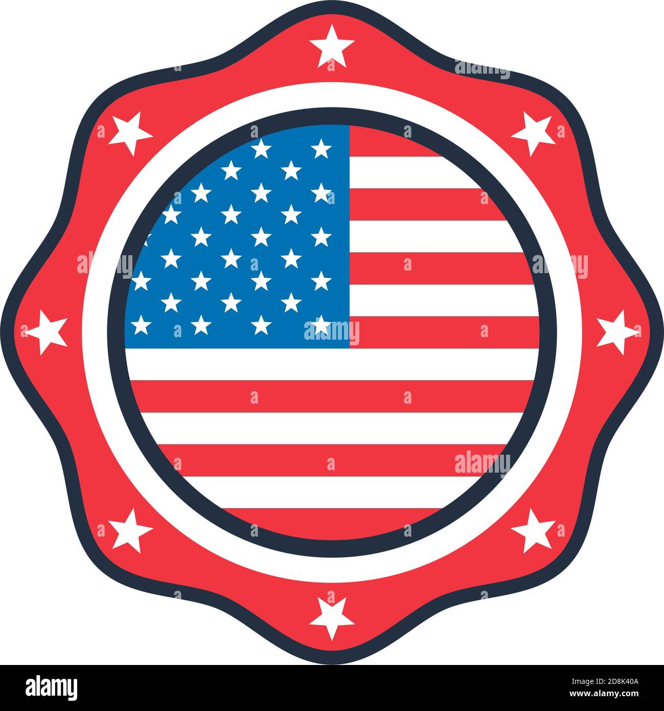 united states of america flag emblem in lace vector illustration design ...