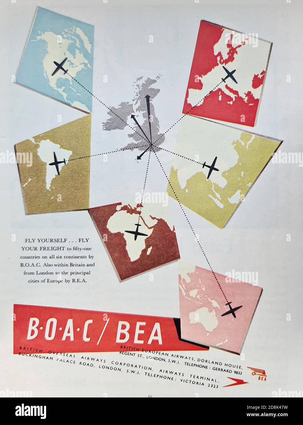 Vintage Advertisement - B.O.A.C. BEA Stock Photo