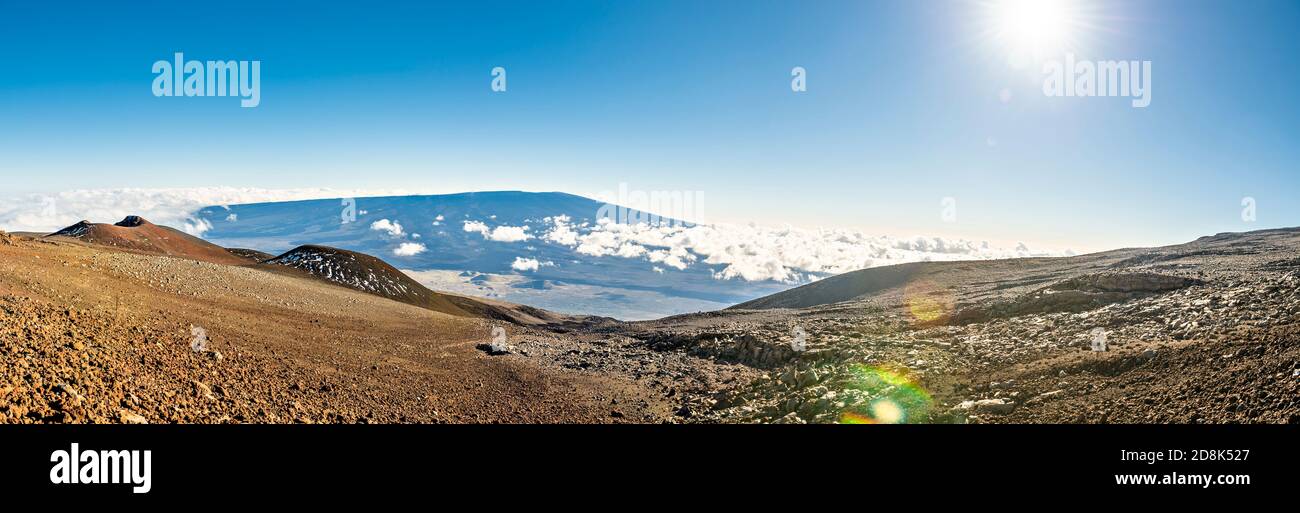 view from Mauna Kea Summit on the Big Island of Hawaii Stock Photo