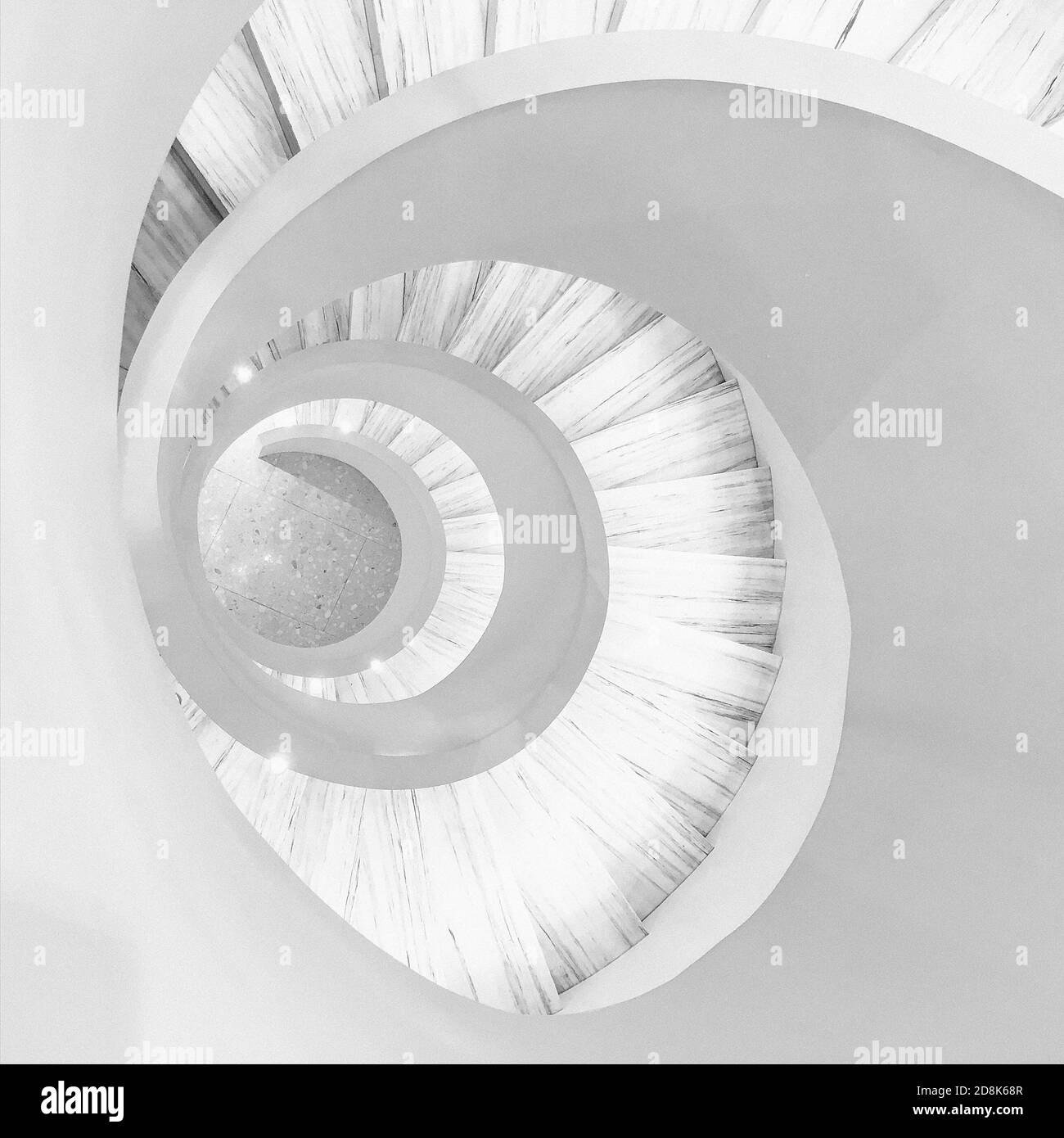 High Angle View of Spiral Staircase Stock Photo