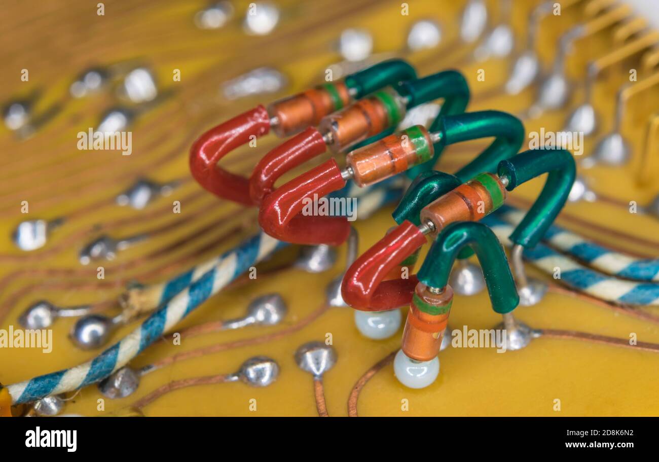 detail of a historic circuit board Stock Photo Alamy