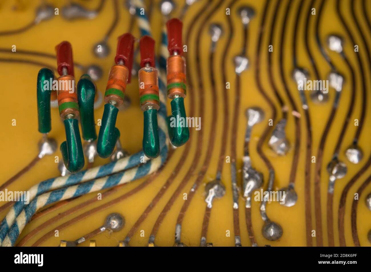detail of a historic circuit board Stock Photo Alamy