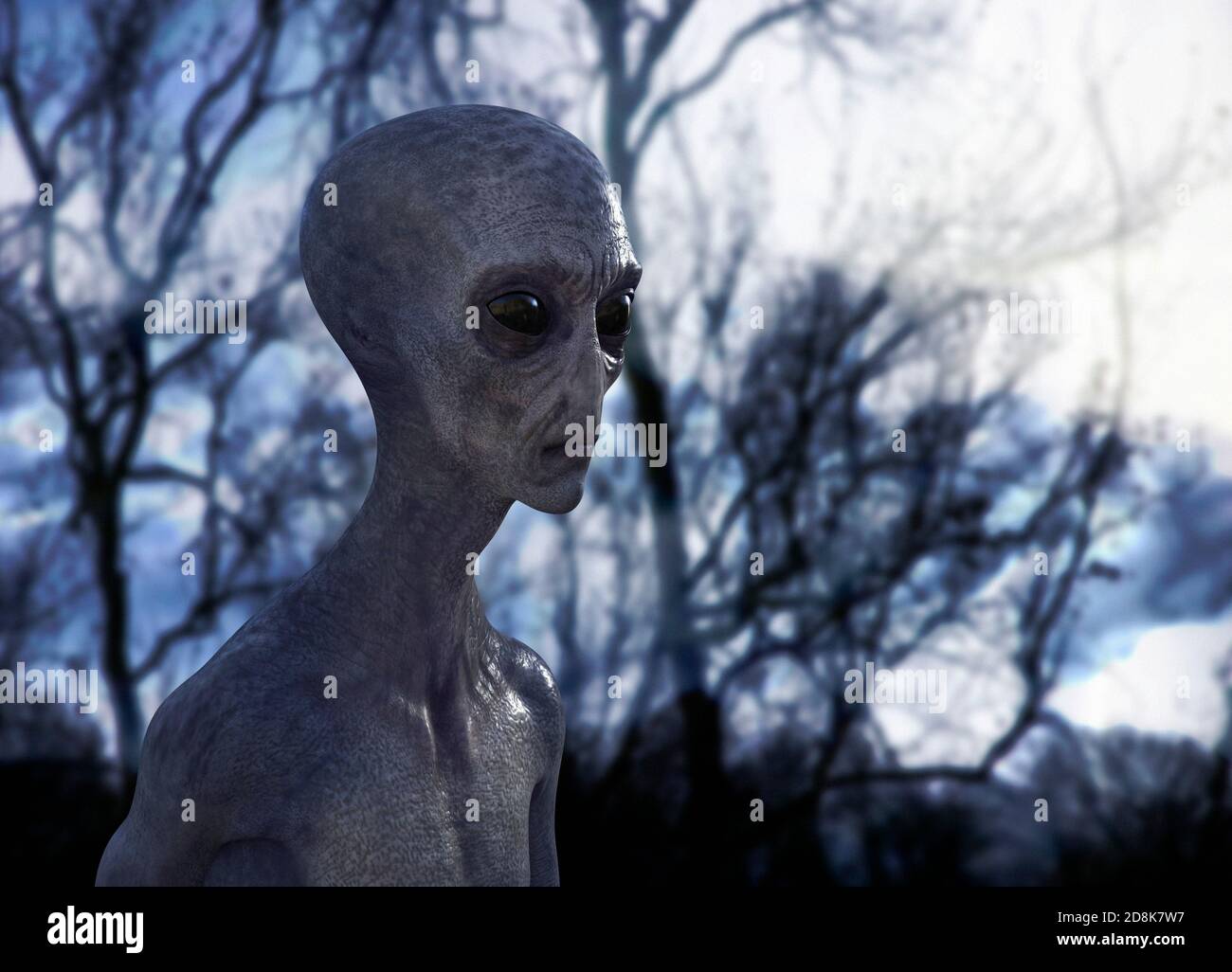 Alien, illustration. Stock Photo