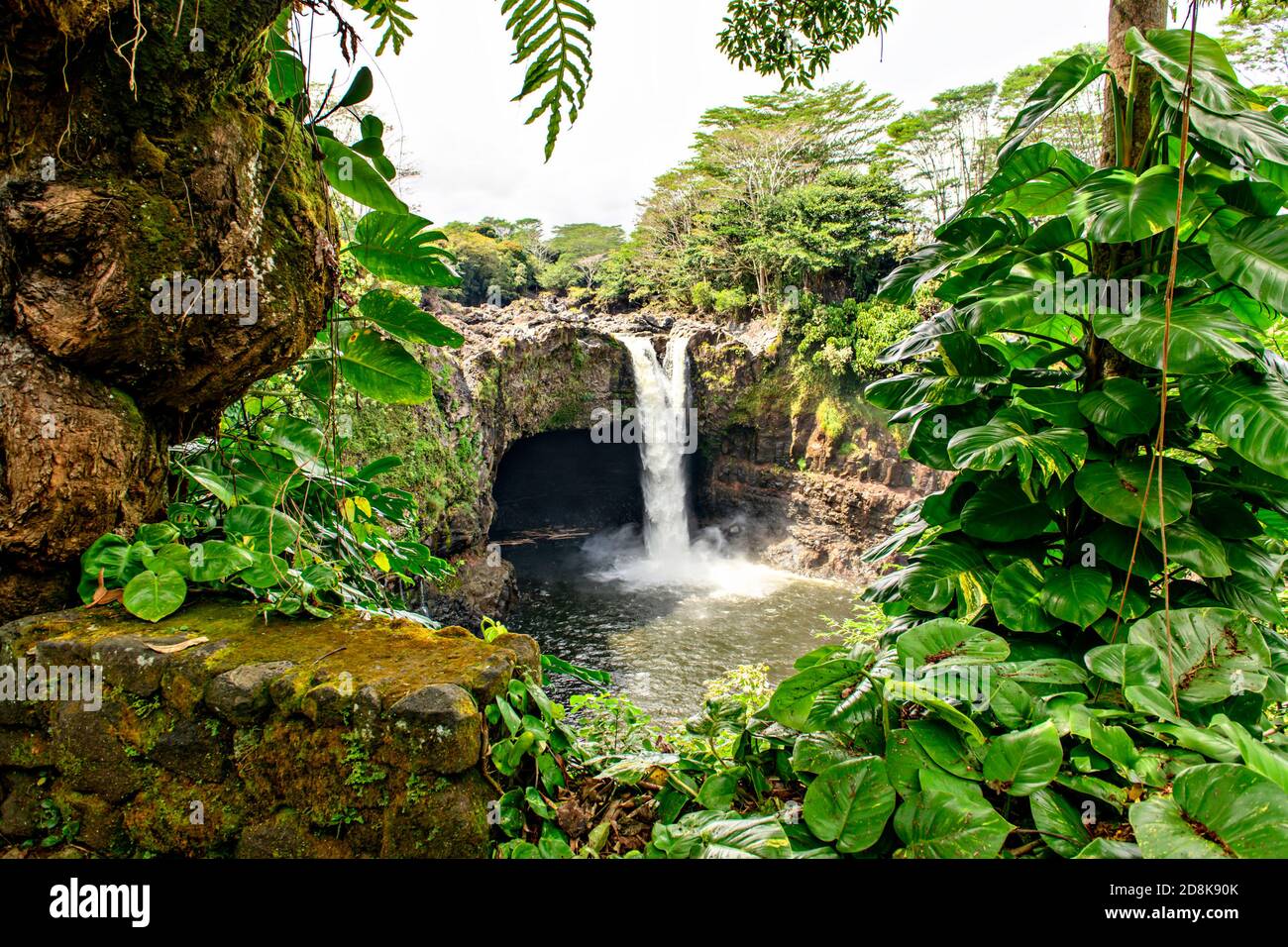 Hawaii Rainbow Falls In Hilo Stock Photo - Download Image Now
