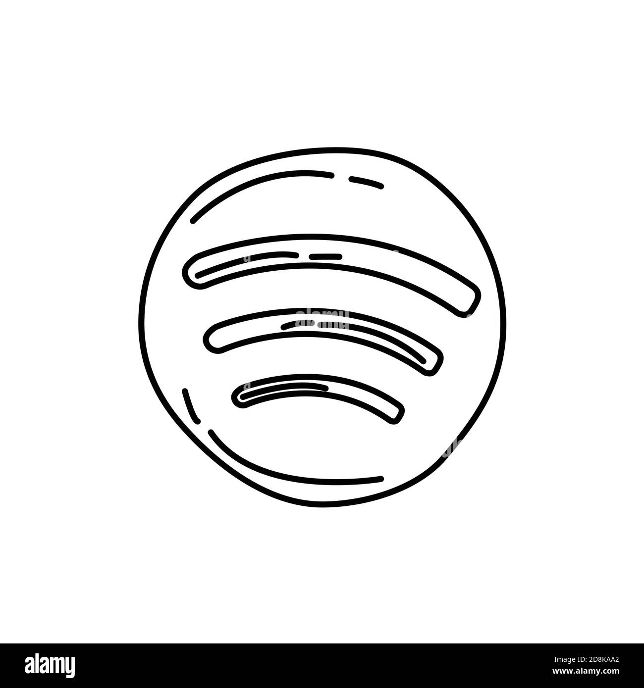 Spotify Icon. Doodle Hand Drawn or Black Outline Icon Style Stock