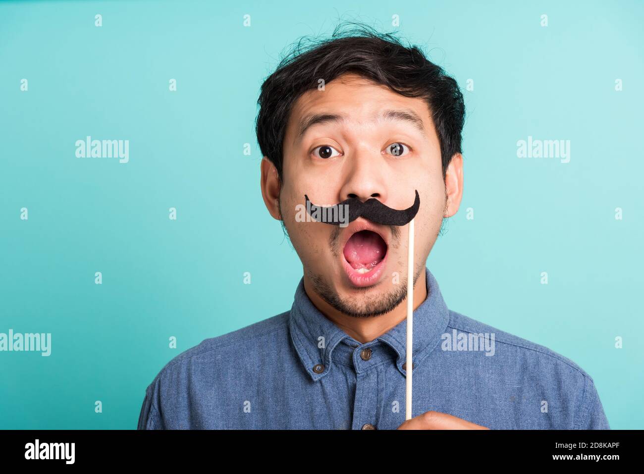 Handsome man with handlebar moustache moustaches hires stock