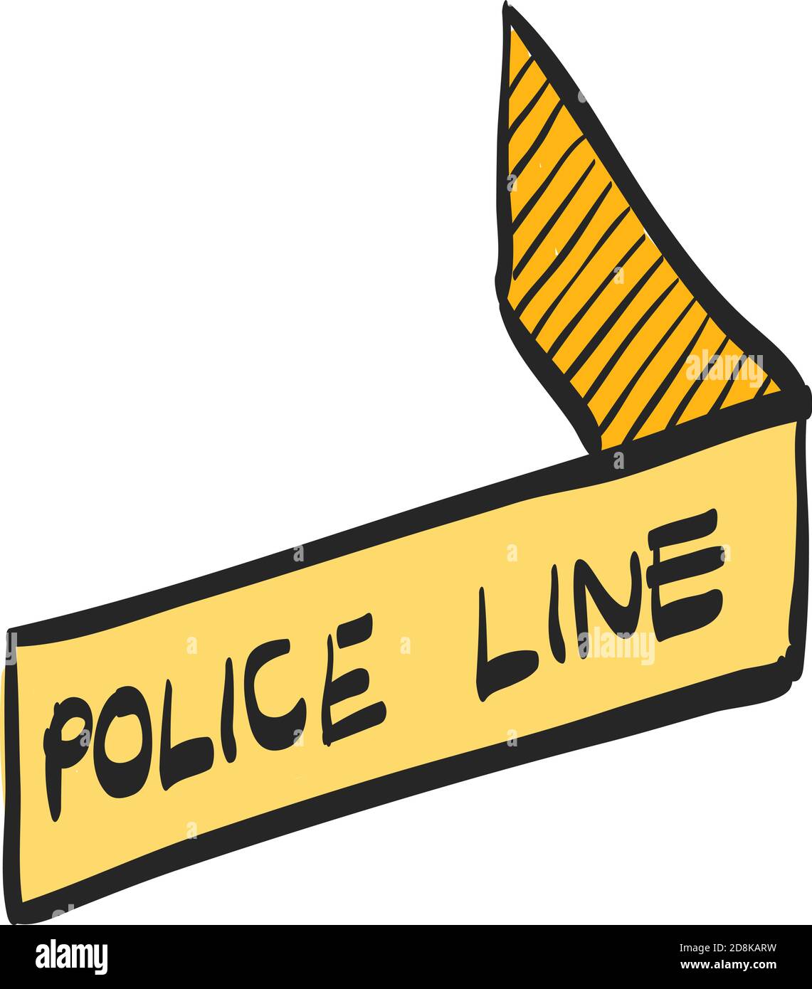 Police line icon in color drawing. Crime scene protection barrier tape