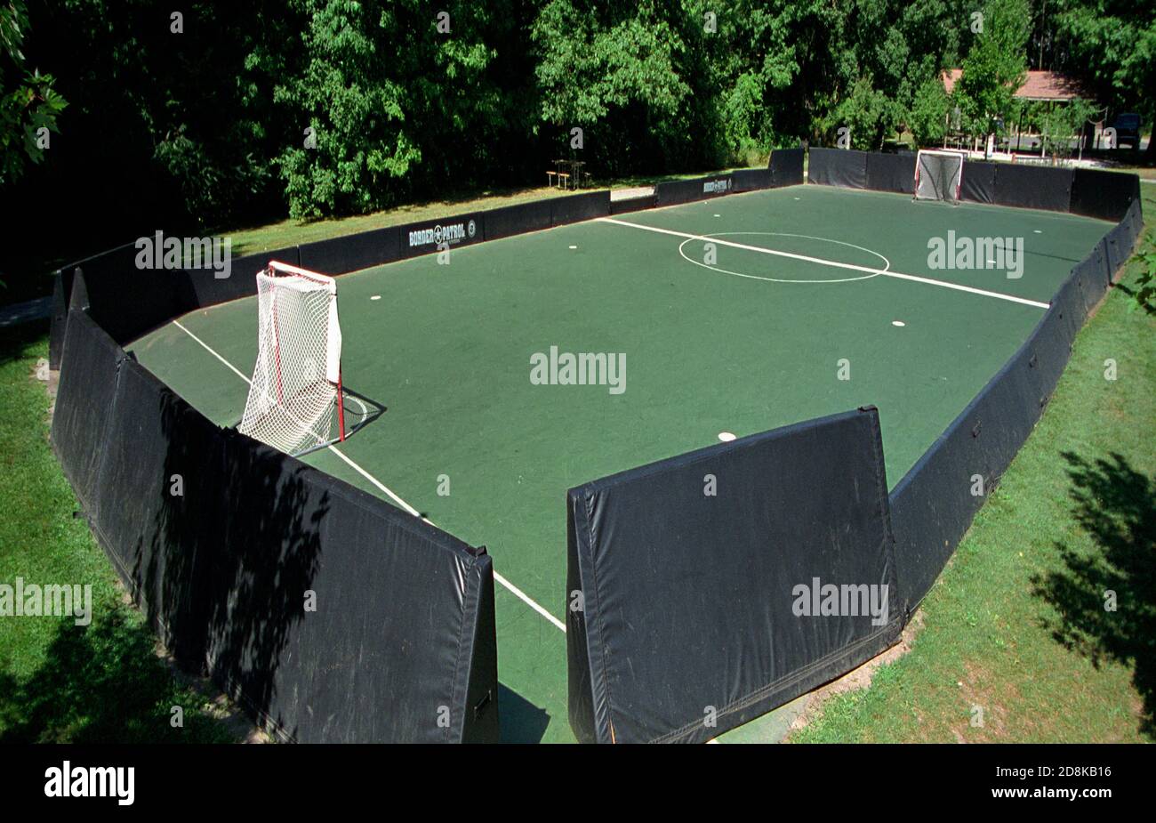 Empty public roller blade hockey rink Stock Photo Alamy