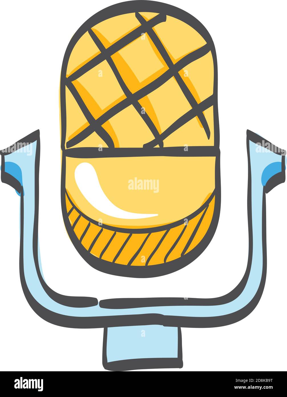 Microphone icon in color drawing. Stock Vector
