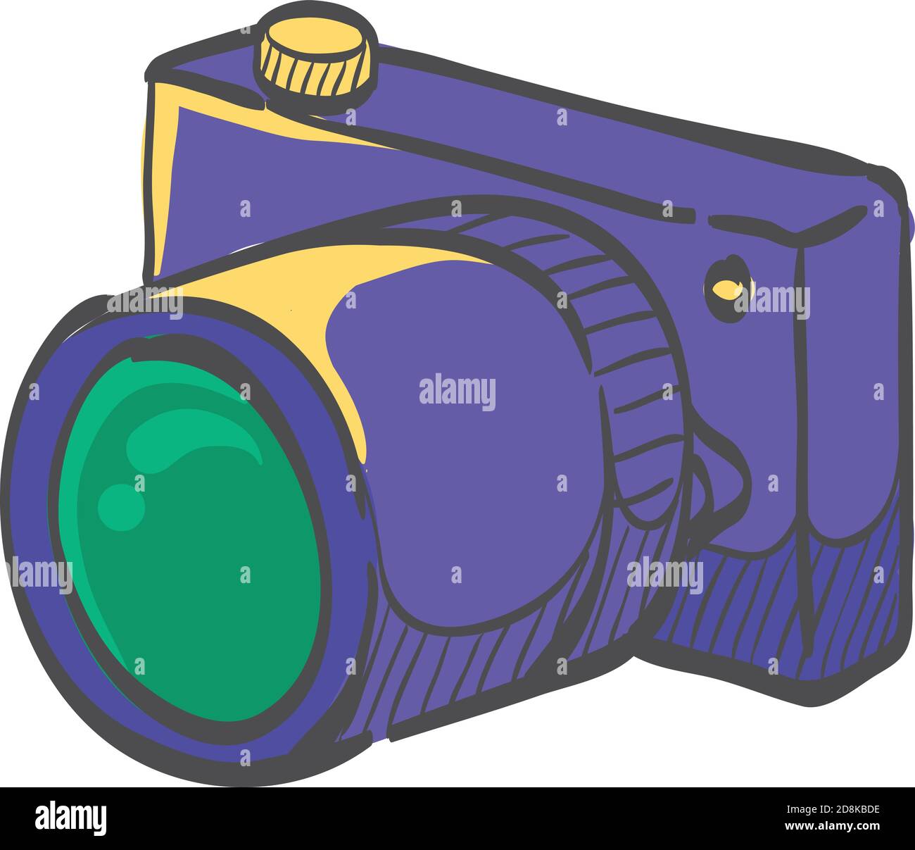 Camera icon in color drawing. Photography picture electronic imaging