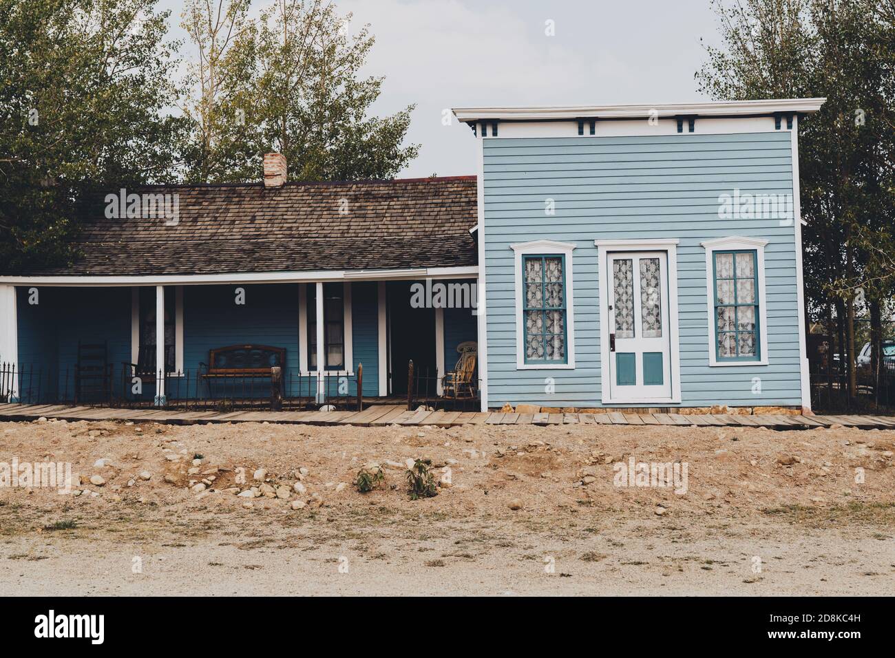 South Park City, Colorado - September 16, 2020: Exterior view of a building in the Fairplay ghost town Stock Photo