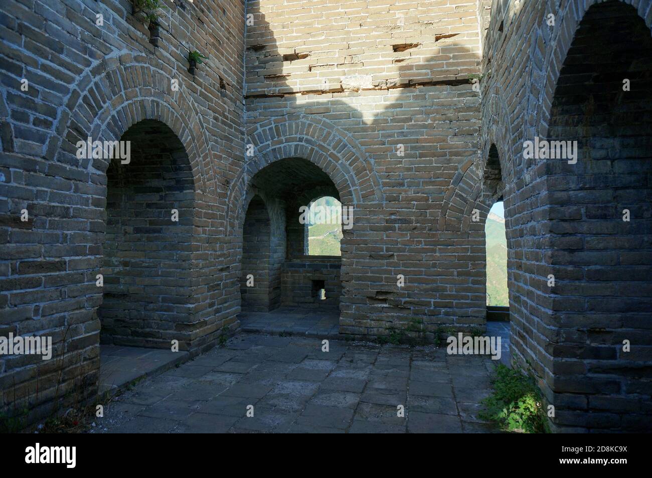 Fort of the Wall of China. Inside of the old bastion. Entrance arches Stock Photo