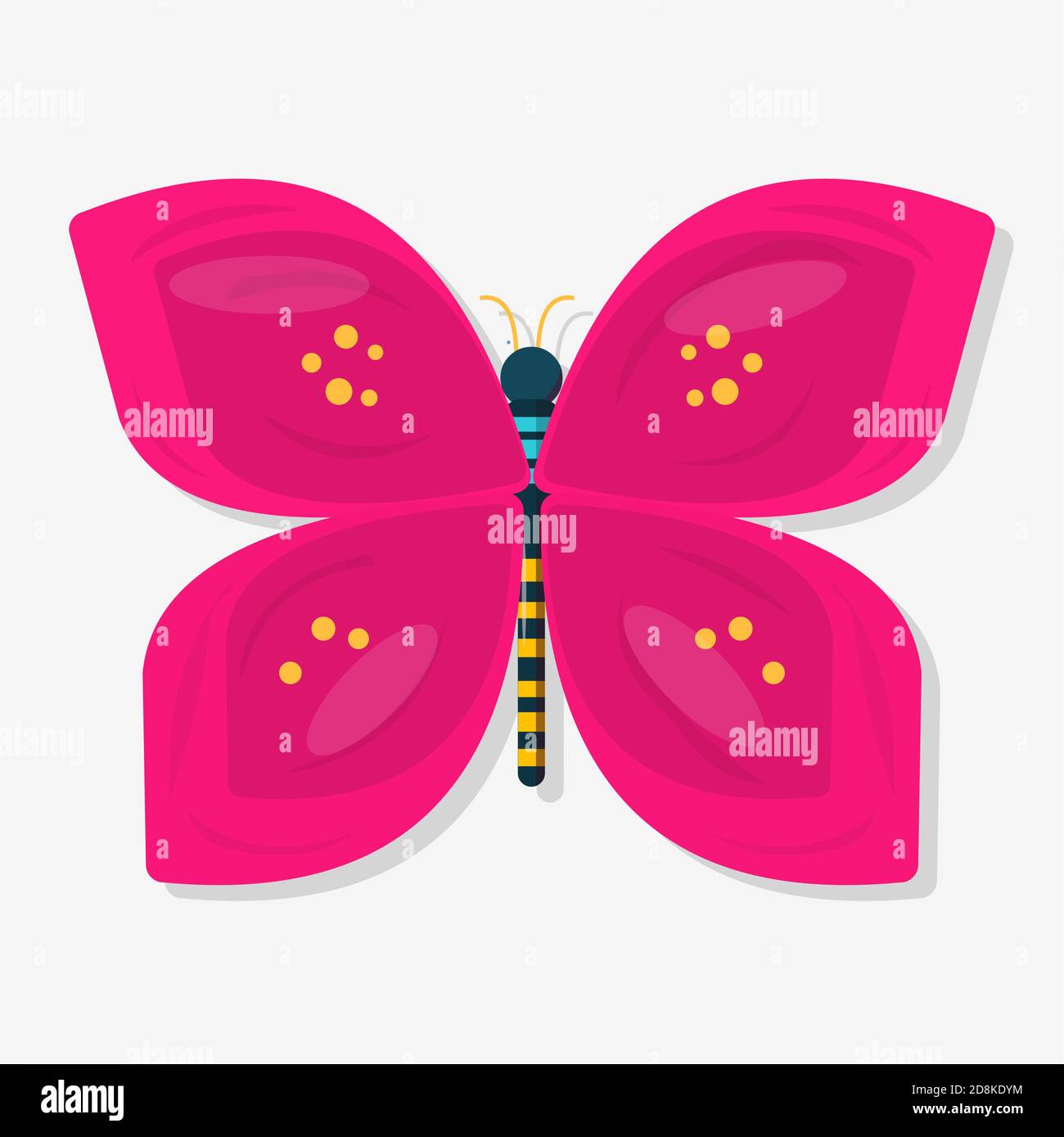 butterfly insect vector illustration in flat style Stock Vector