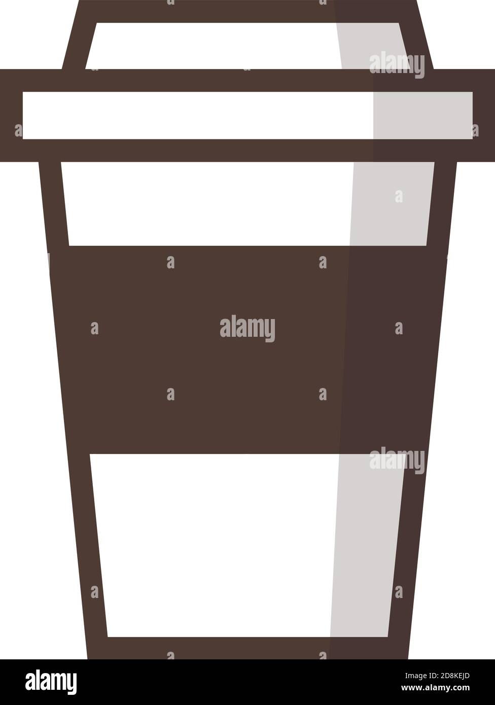 Disposable Coffee Cup Outline Icon Flat Design Style Takeaway Paper