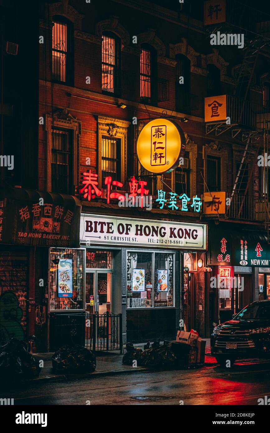 Neon signs in Chinatown, Manhattan, New York City Stock Photo Alamy