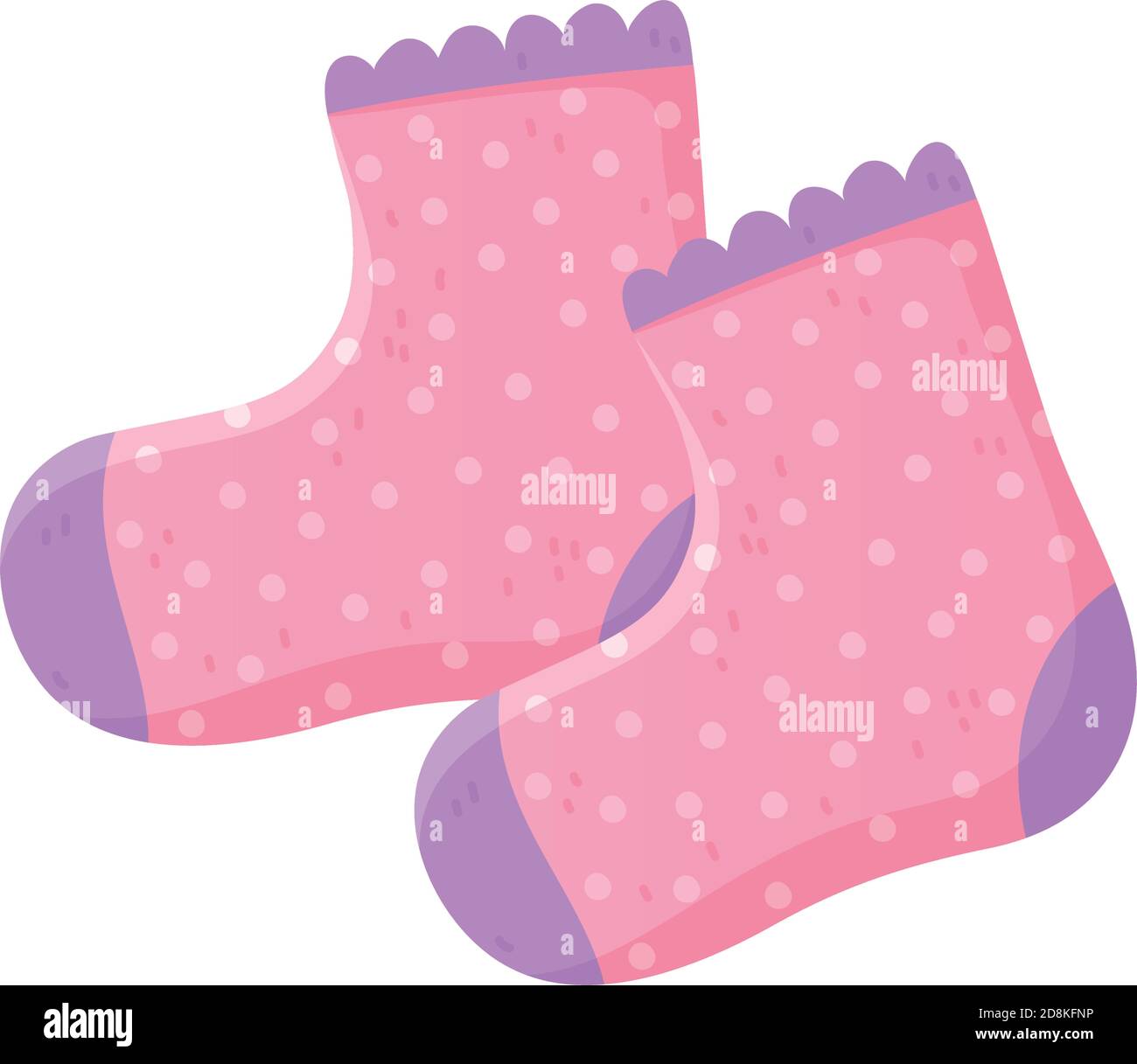 baby shower, cute pink socks dots decoration vector illustration Stock ...