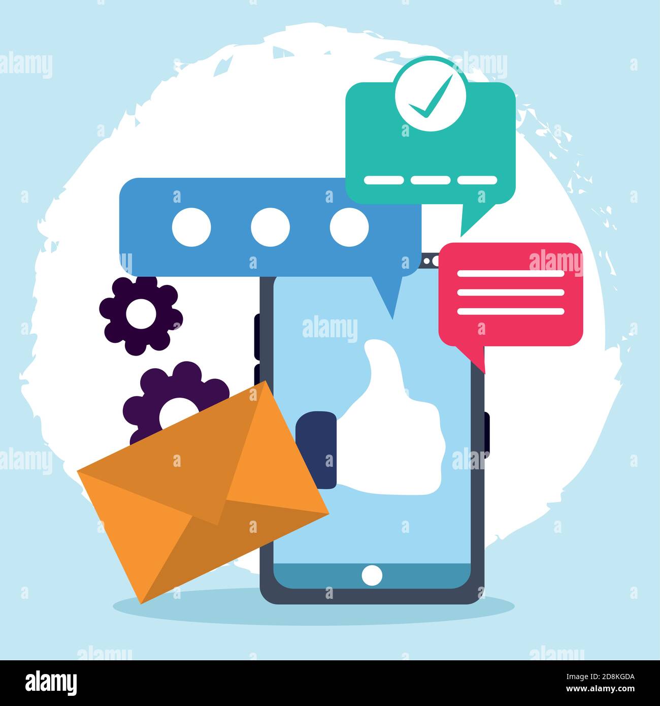 smartphone like email message check mark communications vector ...