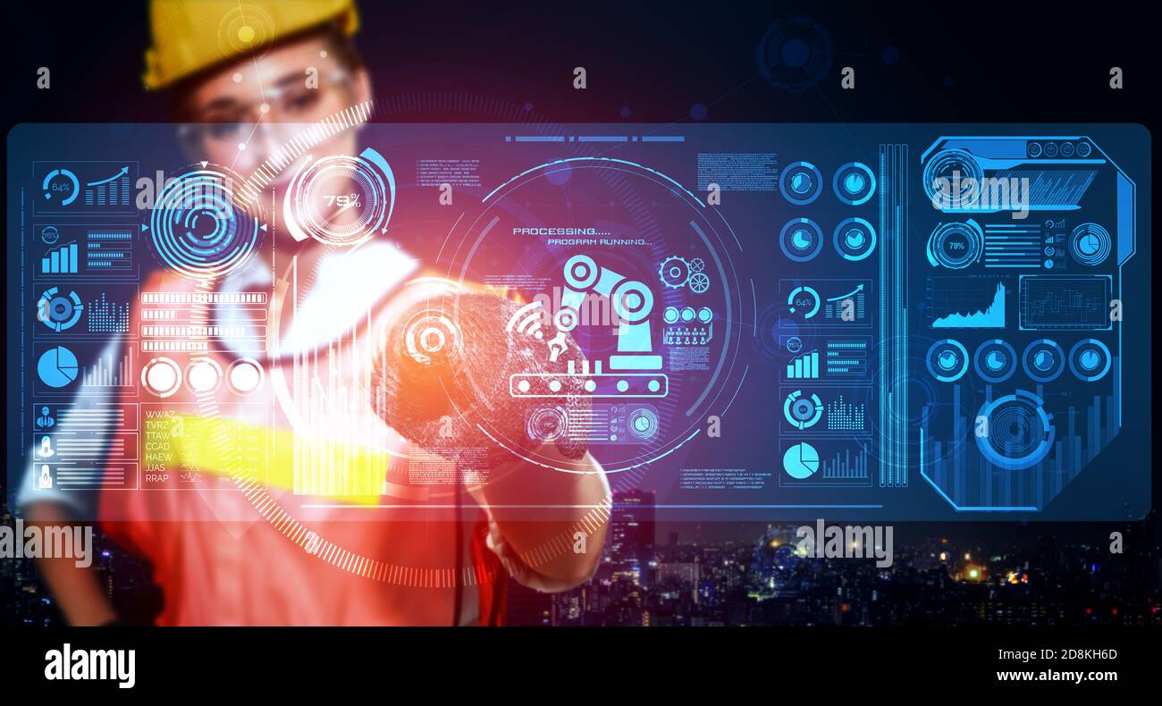 Engineering technology and industry 4.0 smart factory concept with icon