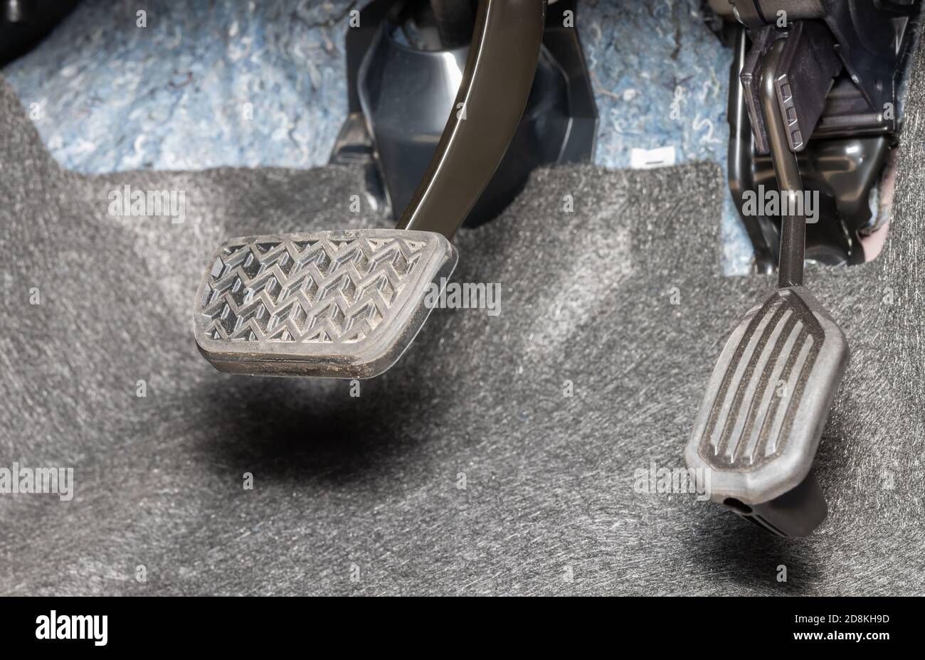 Brake Pedal and Accelerator Pedal of Car in Zoom View Stock Photo - Alamy