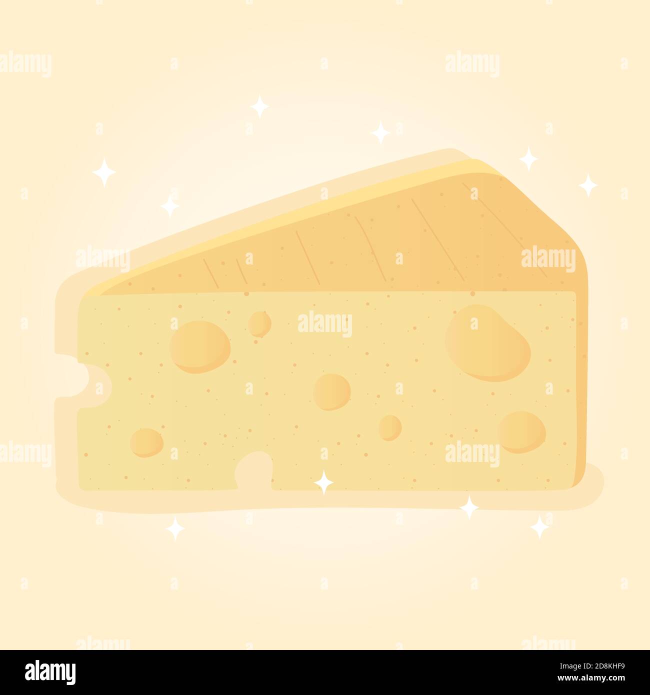 fresh slice cheese food, grocery purchases vector illustration Stock ...