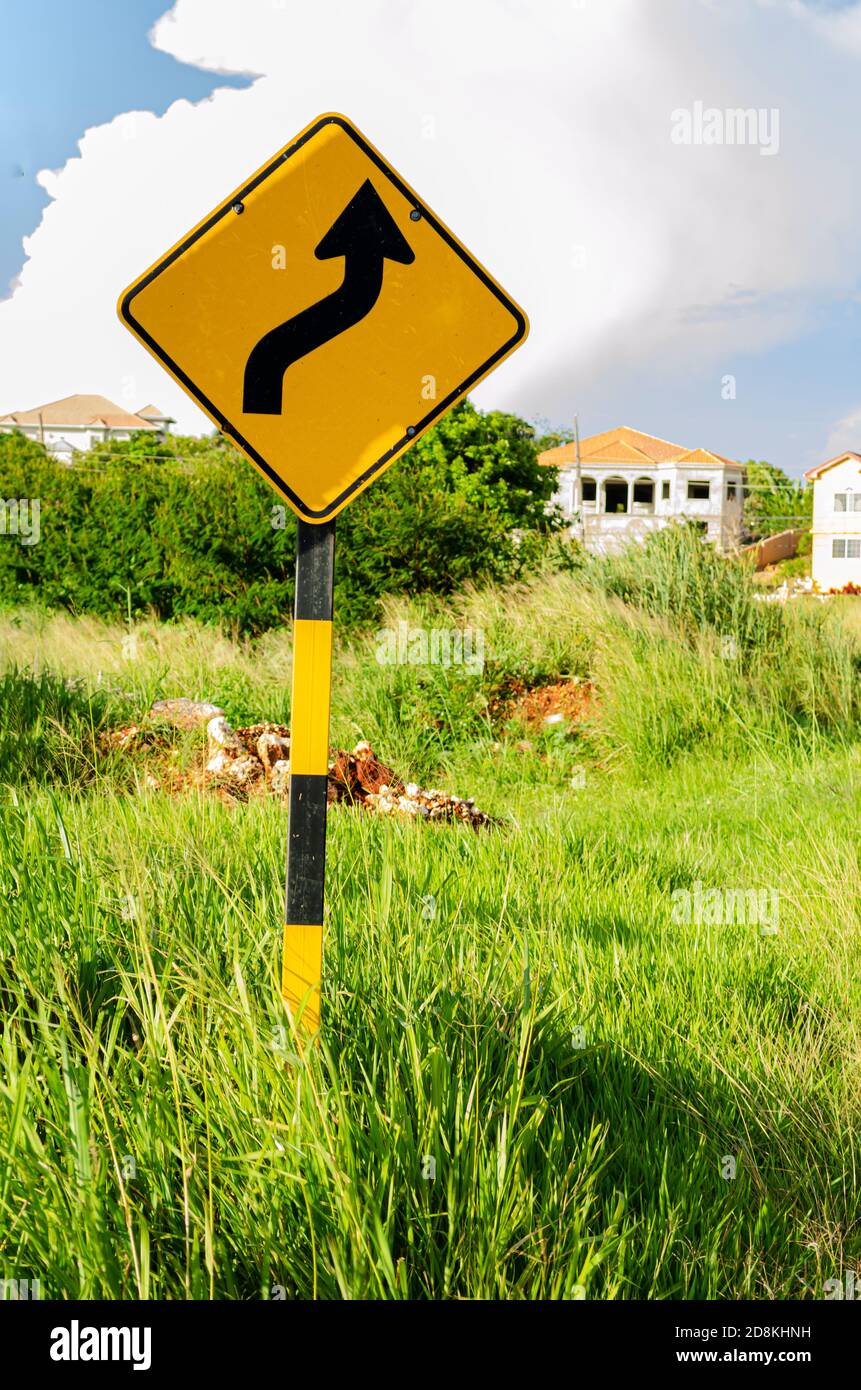 Double bend warning road sign hires stock photography and images Alamy