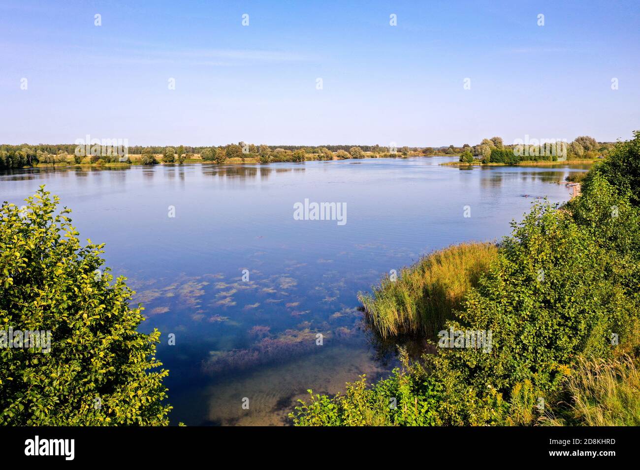 Lake Berezovka in the Kaliningrad region at noon, top view Stock Photo