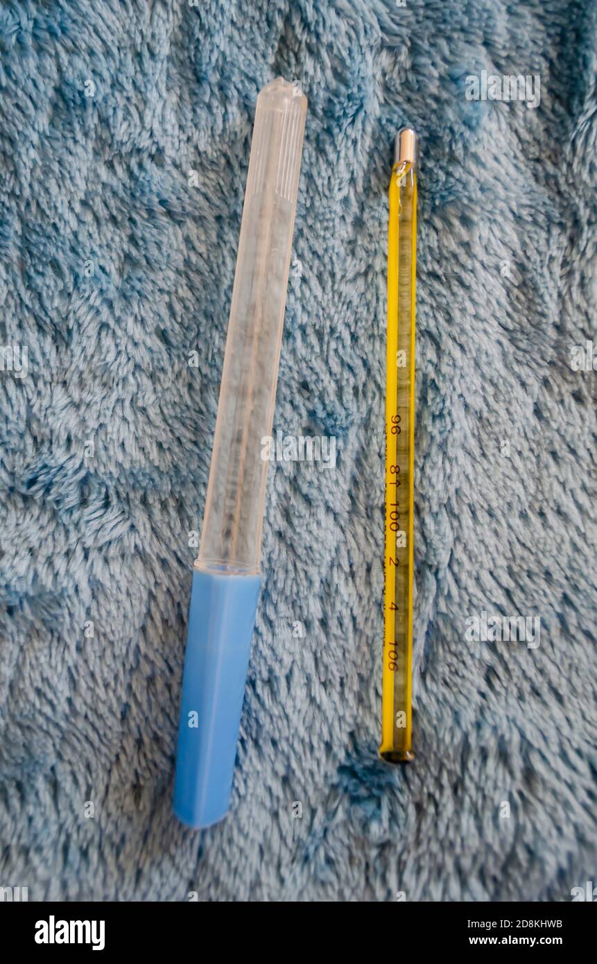A Clinical Thermometer and Case Stock Photo