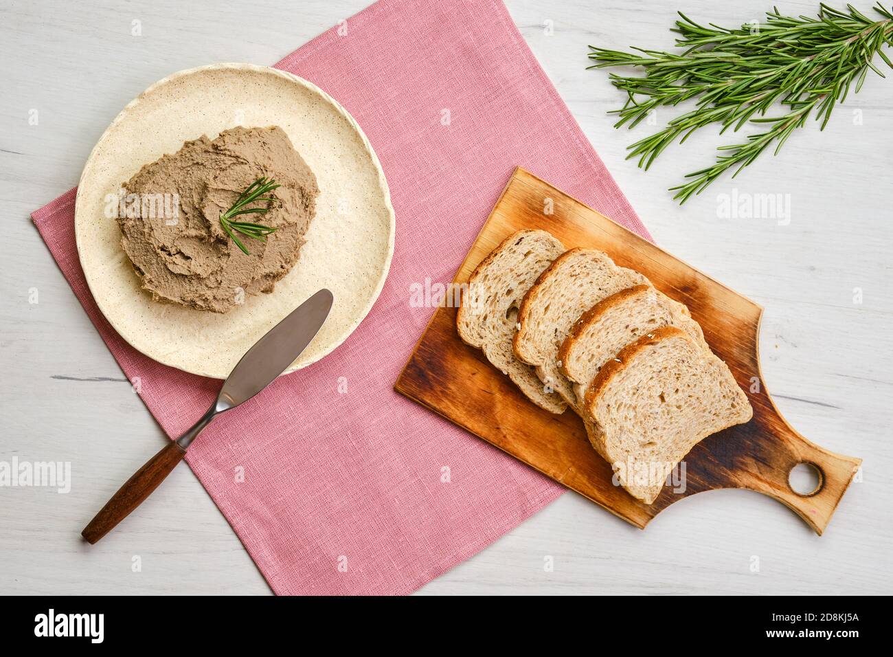 Top view of plate with liver pate Stock Photo Alamy