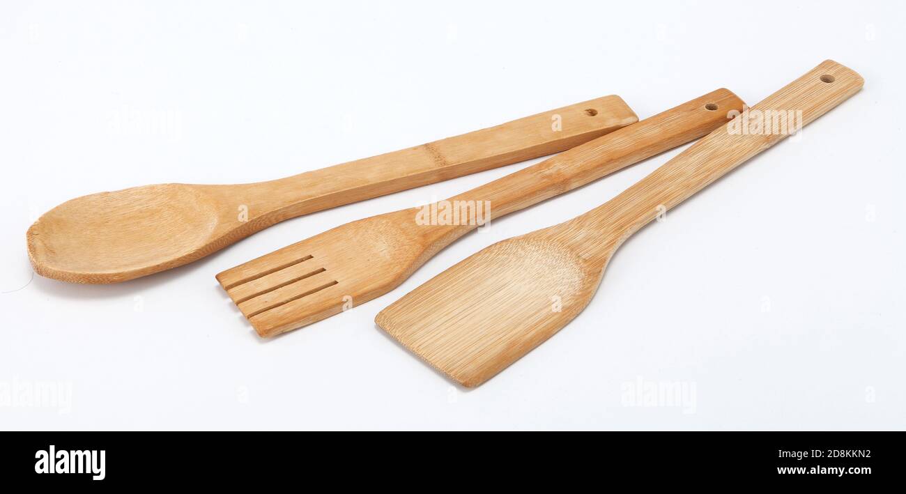 bamboo spoon , bamboo spatula , bamboo fork Stock Photo Alamy