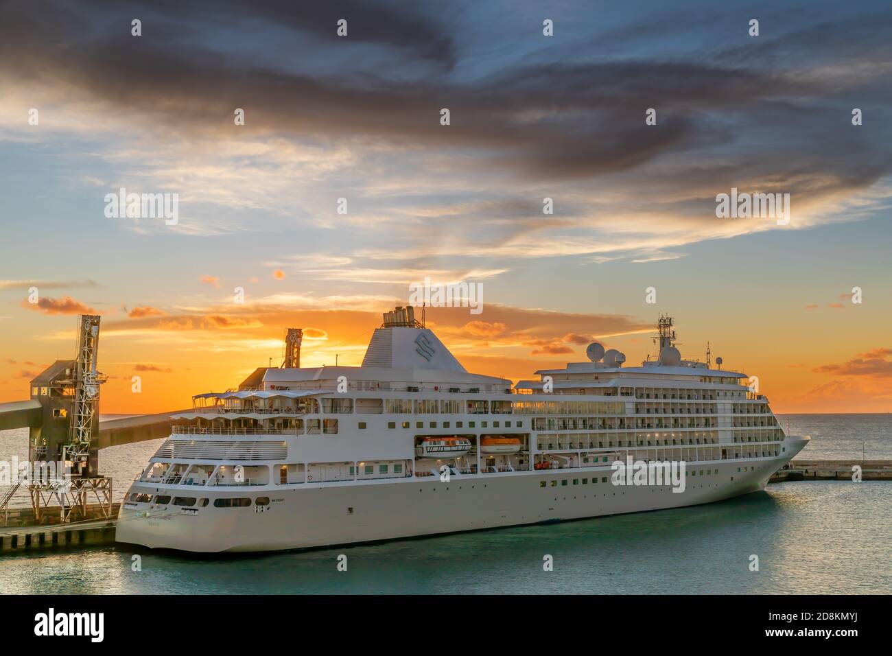 07 Jan 2020 Cruise Ship At The Sunset In Bridgetown Harbor Barbados Stock Photo Alamy