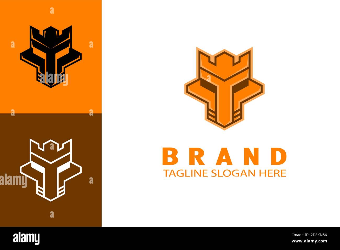 Castle Fox Logo Stock Vector