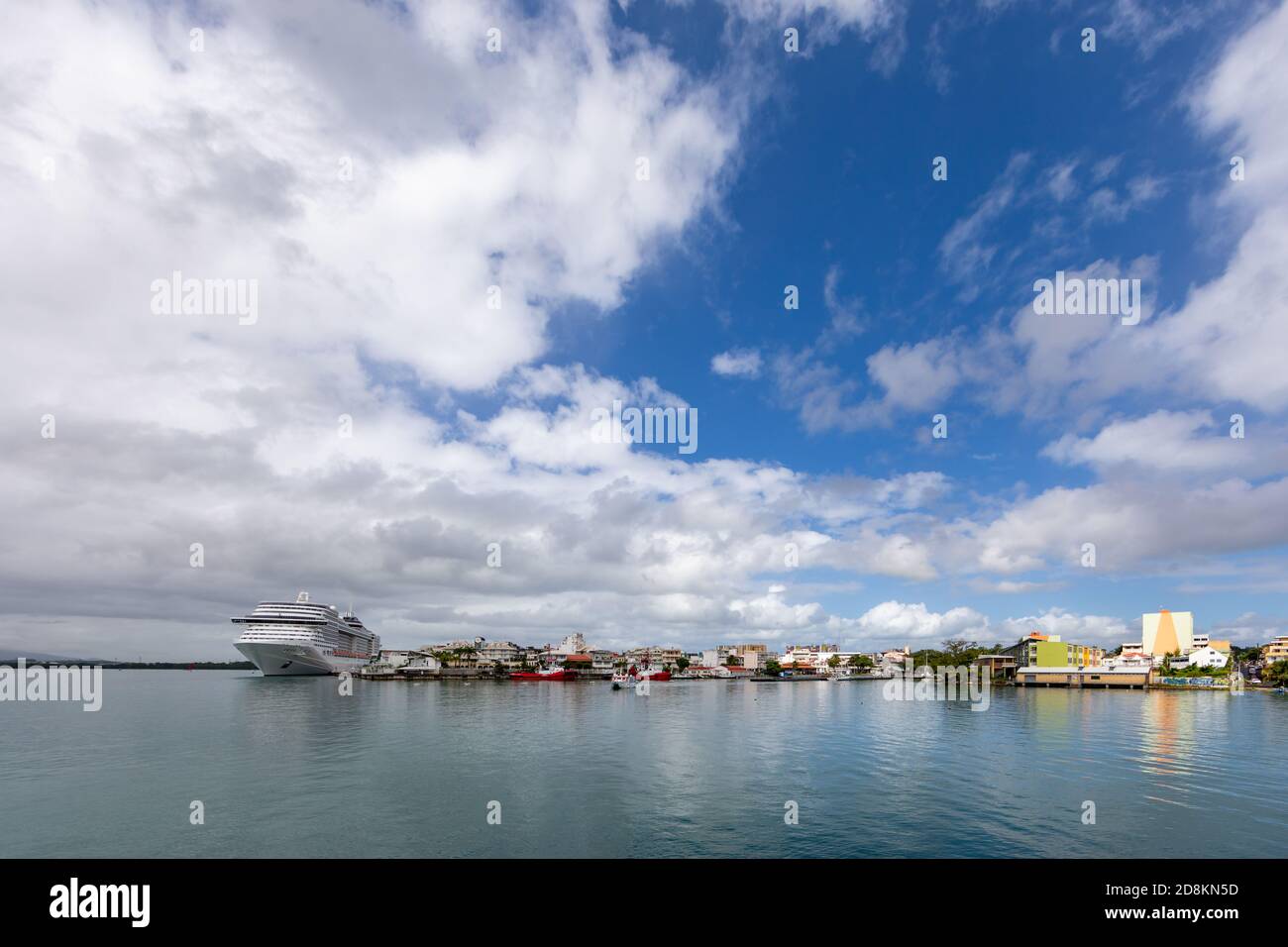 5 JAN 2020 - Pointe-a-Pitre, Guadeloupe, FWI - Cruise ship in the harbor Stock Photo