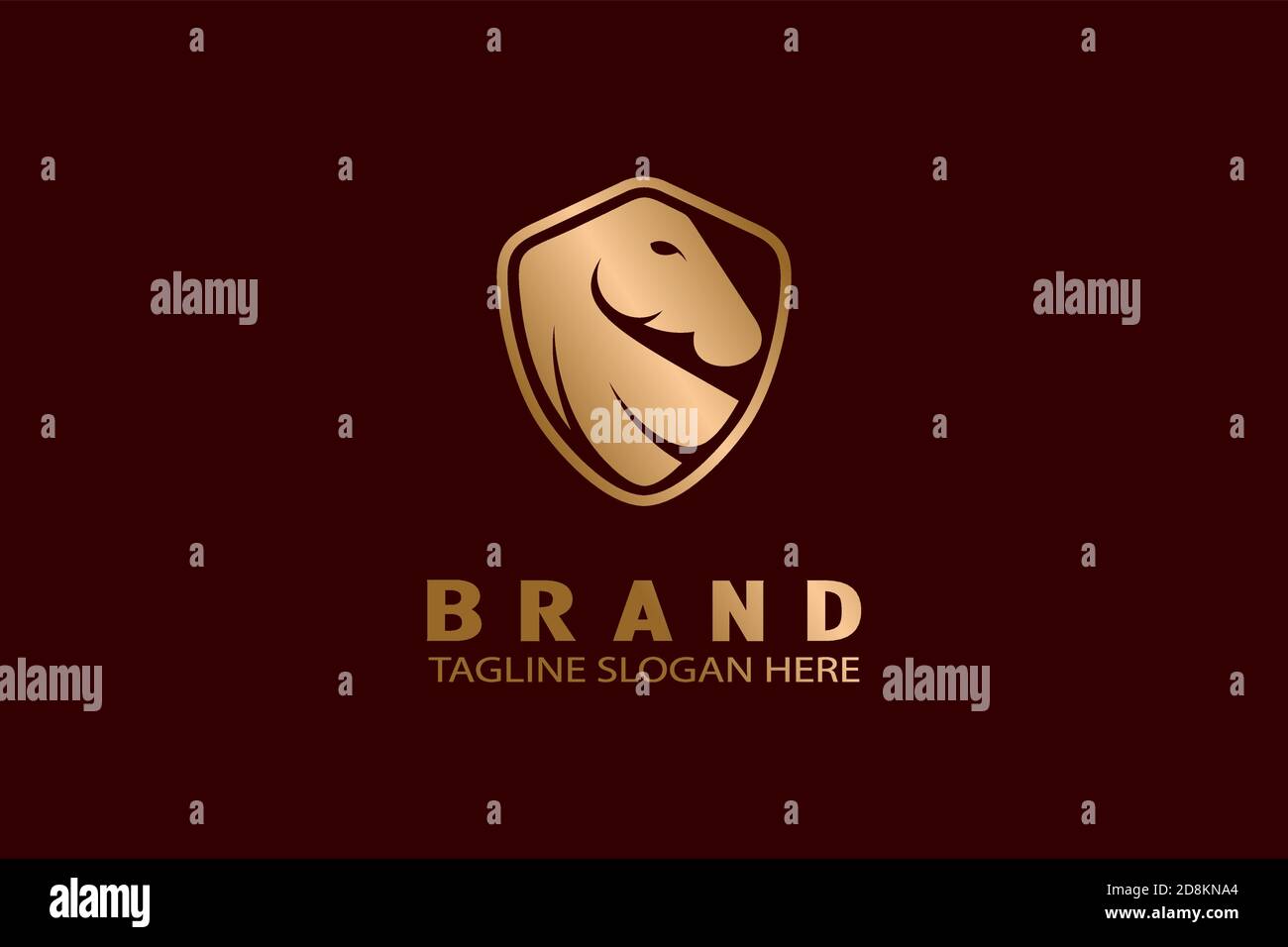 Golden horse logo. Stock Vector