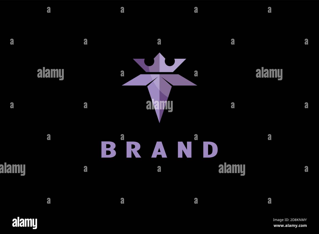 Creative diamond logo with crown, modern elegance and luxury logo design. Stock Vector