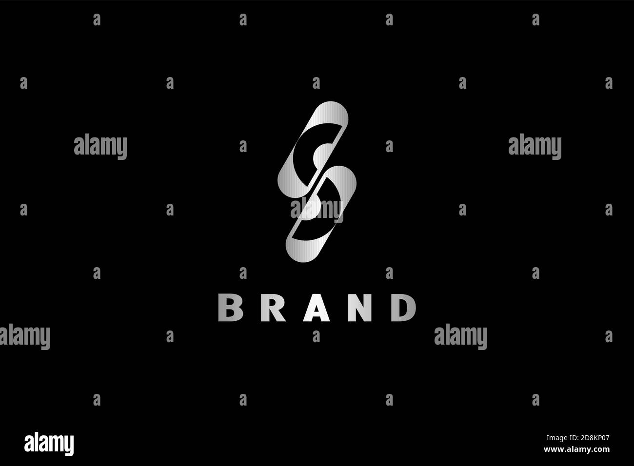 Creative letter S logo, Negative space logo design in glossy metallic color. Double capsule design concept. Stock Vector
